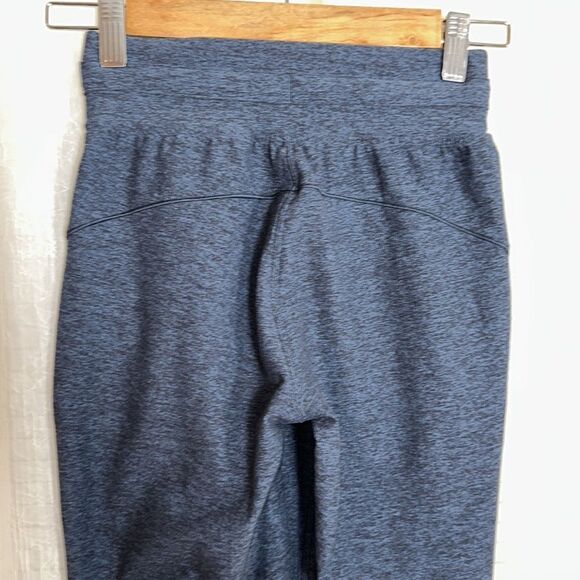 lululemon 0 Heather Indigo Blue Black Drawstrings Two Pocket Athletic Jogger - Picture 8 of 13